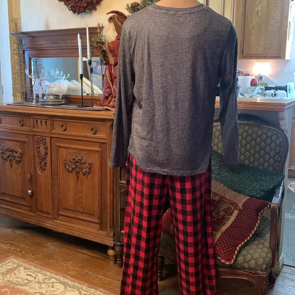 Let’s Get Cozy Men’s Papa Bear Red Buffalo Plaid Christmas Pajama set NEW Large - Picture 5 of 5